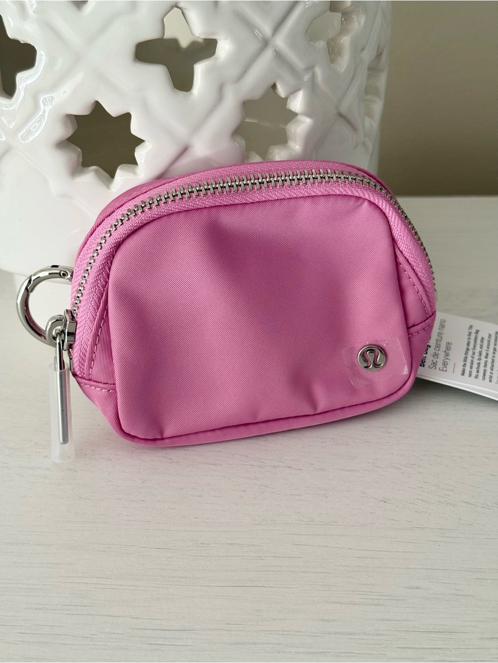 Lululemon Sorbet Pink and Silver Everywhere Nano Belt Bag